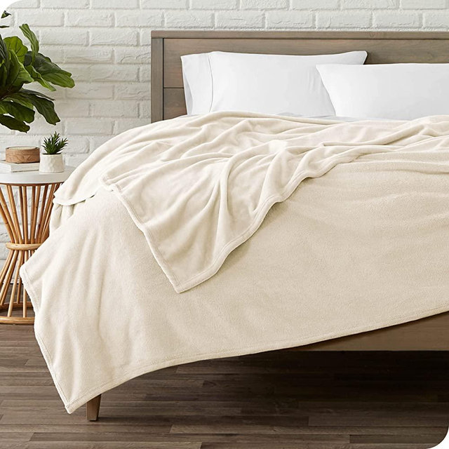 Bare Home Fleece Blanket - King Blanket - Vanilla - Lightweight Blanket for Bed, Sofa, Couch, Camping, and Travel - Microplush - Ultra Soft Warm Blanket (King, Vanilla)