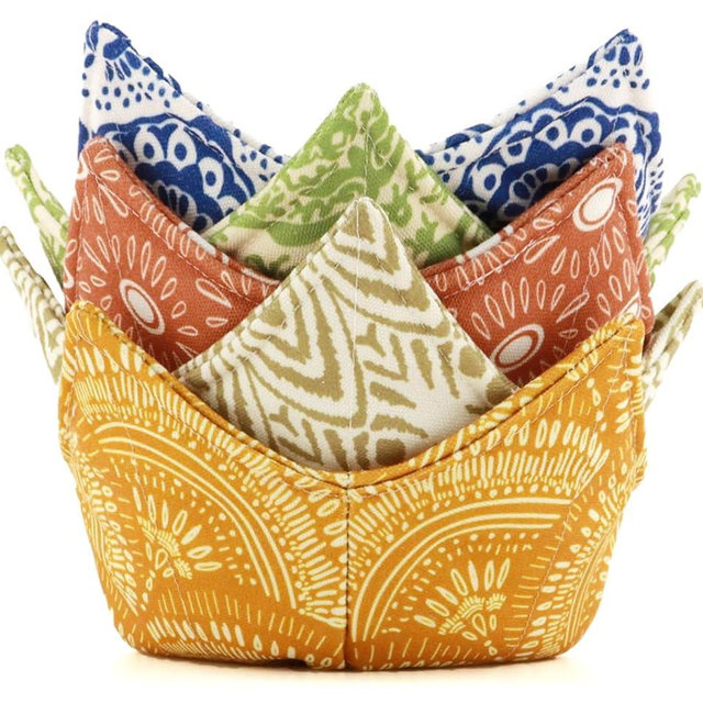 Cotton Microwavable Bowl Cozy, Microwave Bowl Holders, Bowl Snuggies, Microwave-Safe Hot Bowl Holders, Soup Bowl Cozy Bowl Hot Pads Hot Heat Proof Plate Holder Pot Holders for Bowls (A)