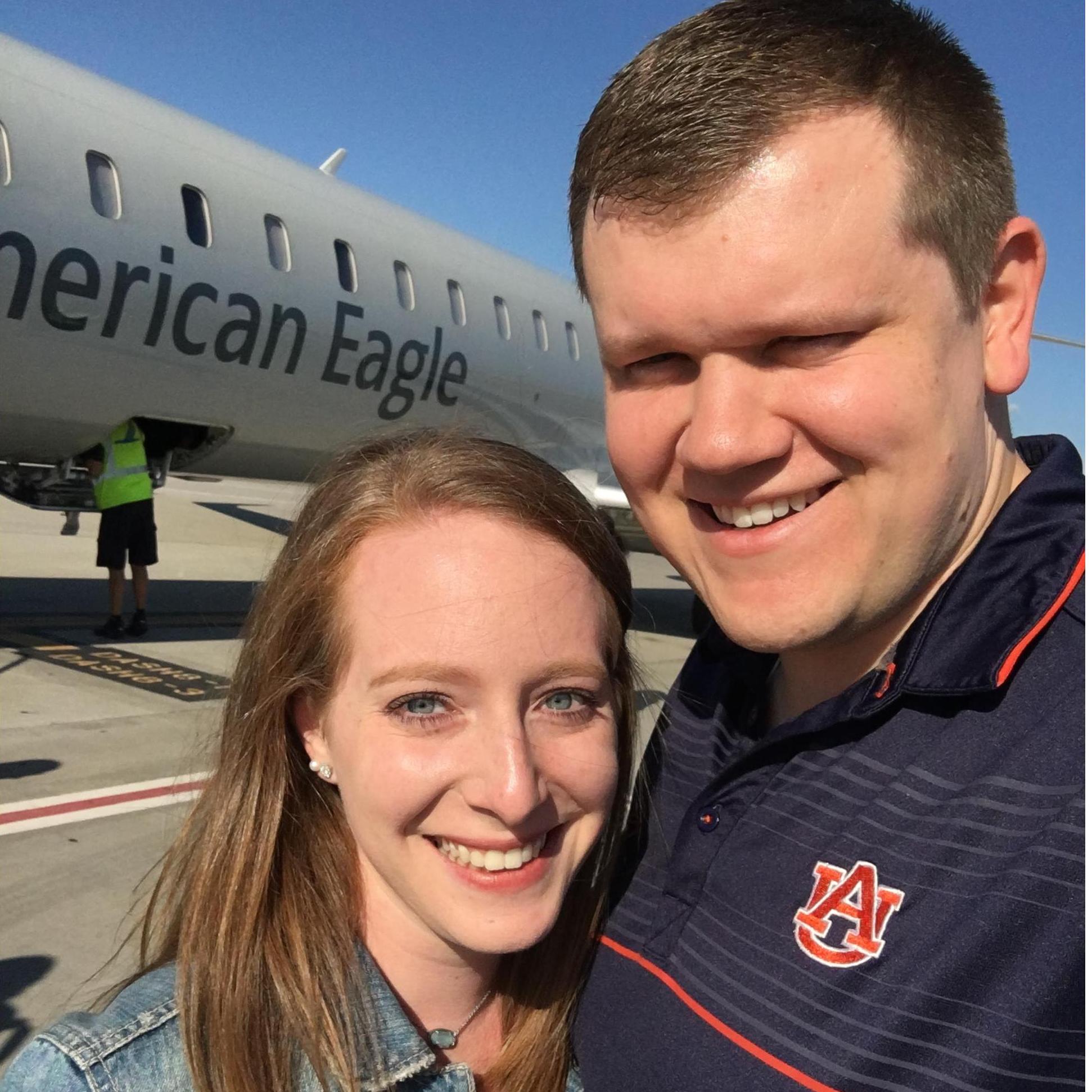 Forever my favorite travel partner! This was before our first flight on our mystery vacation in September 2019!