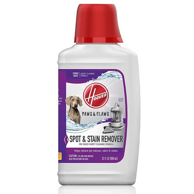 Hoover Carpet Paws & Claws Premixed Spot Machine Cleaning Shampoo, Pet Stain Solution and Odor Remover, 32oz Cleaner Formula, AH30940, White