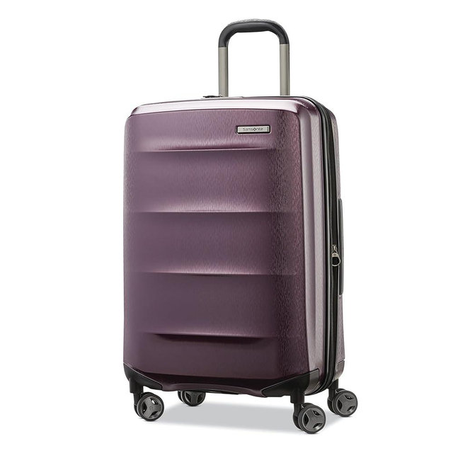 Samsonite Octiv Lightweight Hardshell 24-Inch Medium Checked Luggage- Durable Impact Resistant, 360° Aero Trac Spinner Wheels, Adjustable Telescopic Handle, Expandable, TSA Approved Lock - Purple