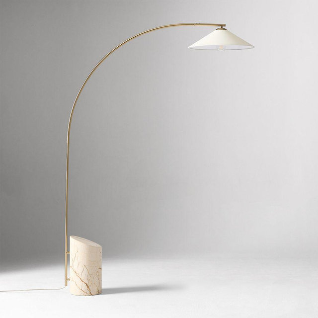 Kern Floor Lamp, 68in, White Marble