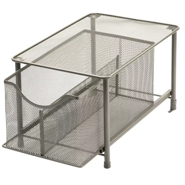 Squared Away™ Large Metal Mesh Cabinet Drawer in Matte Nickel