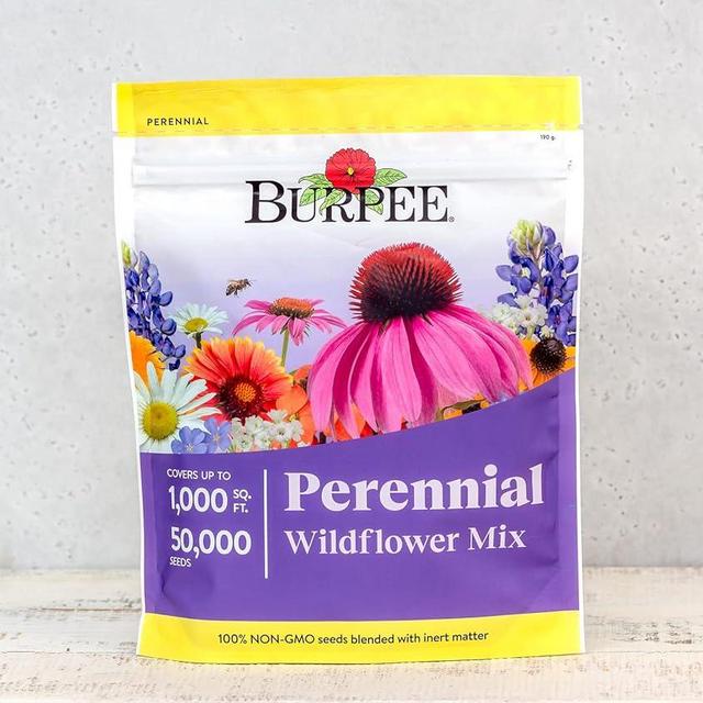 Burpee Wildflower 50,000 Bulk, 1 Bag | 18 Varieties of Non-GMO Flower Seeds Pollinator Garden, Perennial Mix