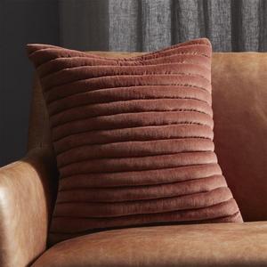 18" Channeled Sienna Red Velvet Pillow