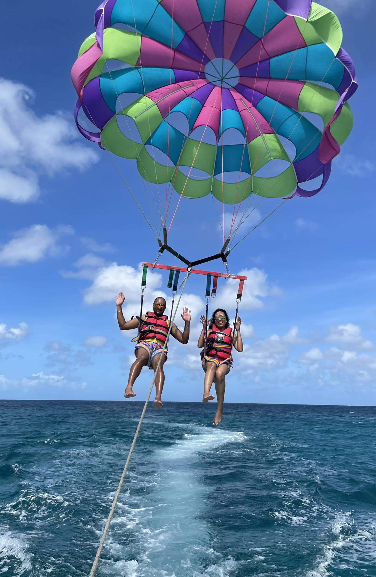 Ryan’s first parasailing adventure, he was super nervous!