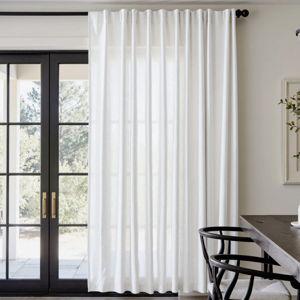 Linen Blend Extra Wide Curtain - White, 100" W x 96" L