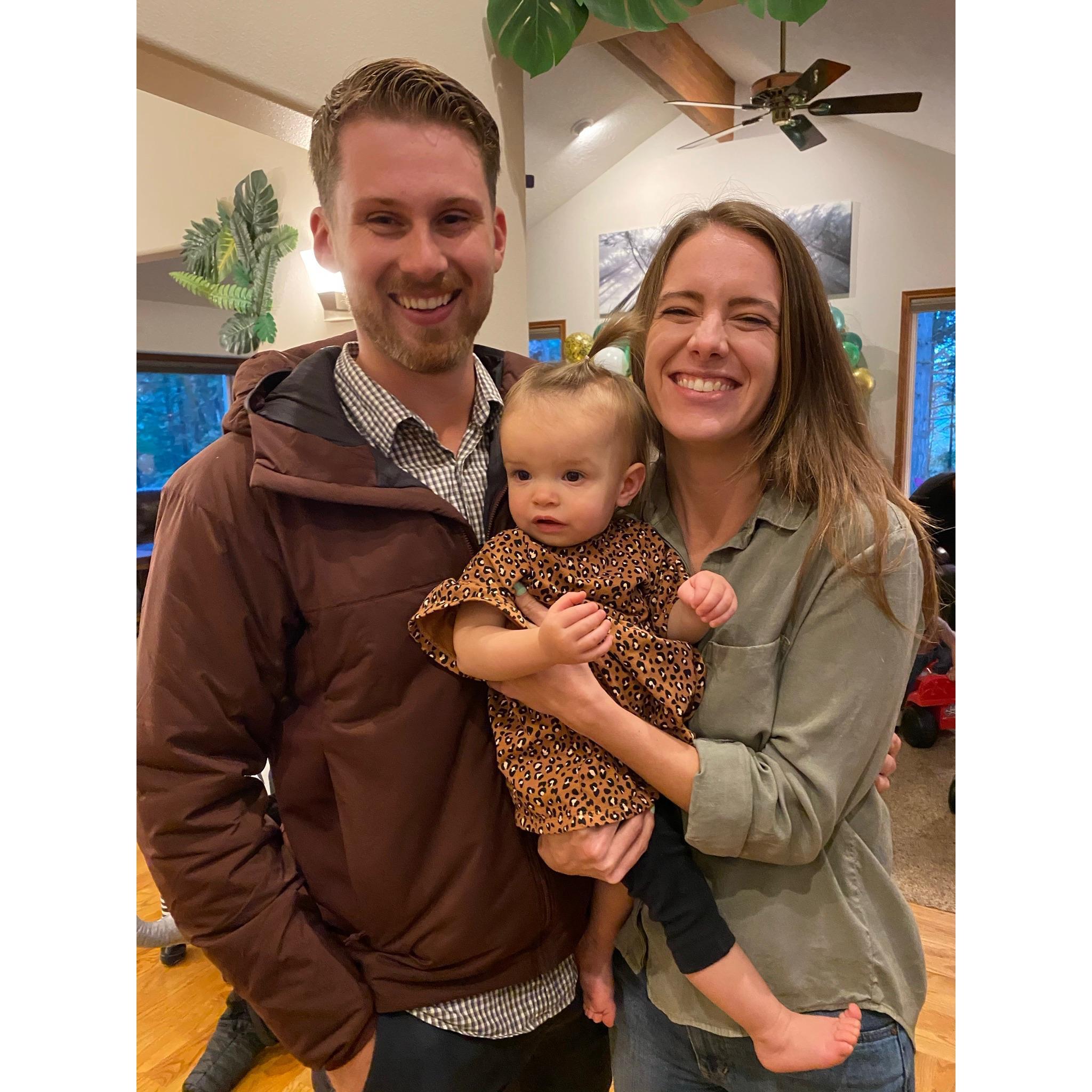 A photo featuring the flower girl: Harper Fjelland (Lindsey’s niece) on her 1st birthday in McMinnville, OR.