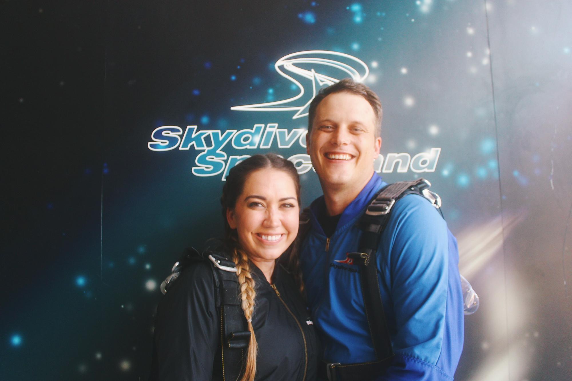 When I talked him into skydiving for my birthday! Thanks Hailey :)
