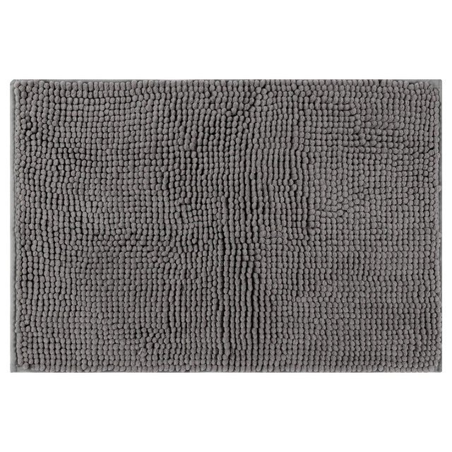 Unique Bargains Soft Plush & Fluffy Non-Slip Extra Thick Microfiber Bathroom Mat Grey 16" x 24"