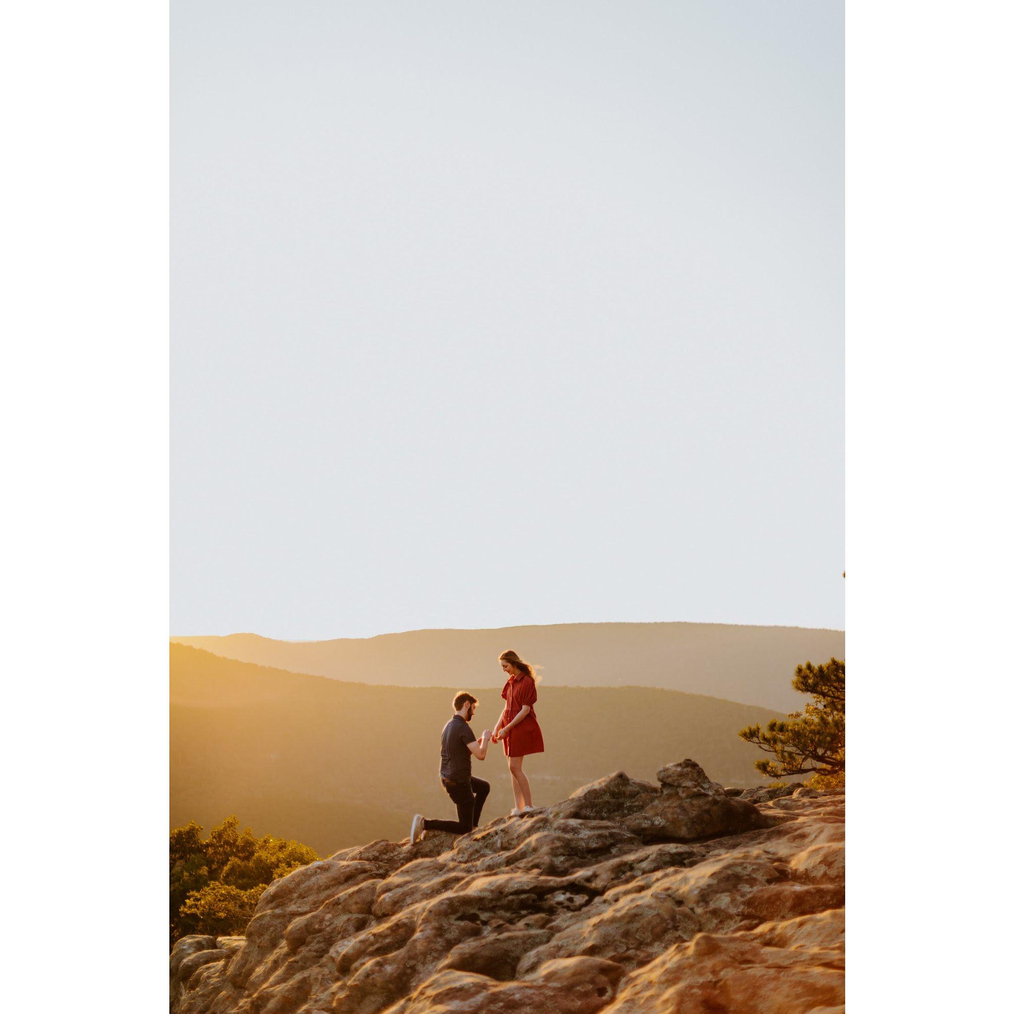 He asked! Jason planned a beautiful golden hour proposal at Sam's Throne on September 23, 2022.