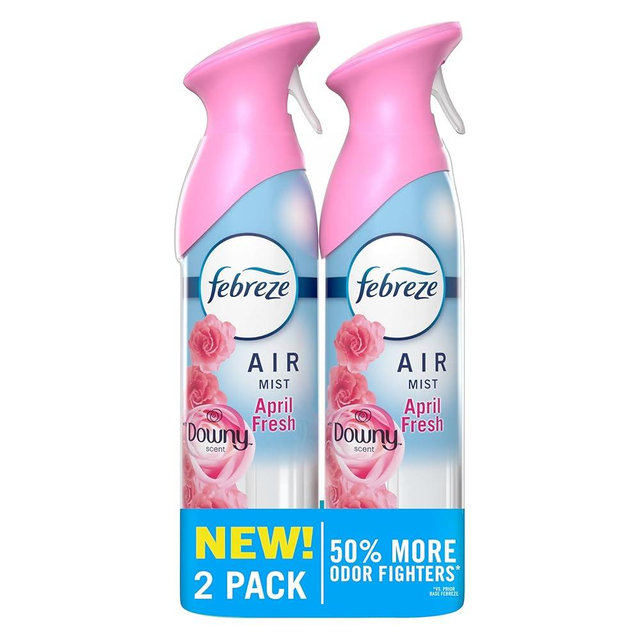 Febreze Air Mist, Air Freshener Spray, Odor Fighting Room Spray, Deodorizer for Home Bathroom Kitchen Office Apartment Dorm Room Classroom, Downy April Fresh Scent, 8.1oz (Pack of 2)