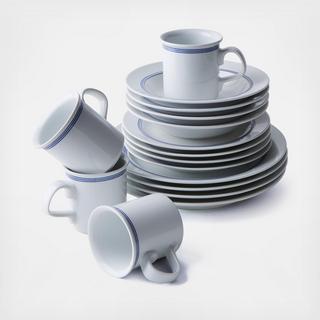 Cafe Blanc 16-Piece Dinnerware Set, Service for 4