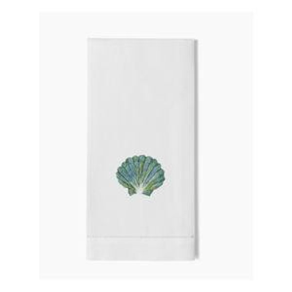 Shell Scallop Teal Hand Towel