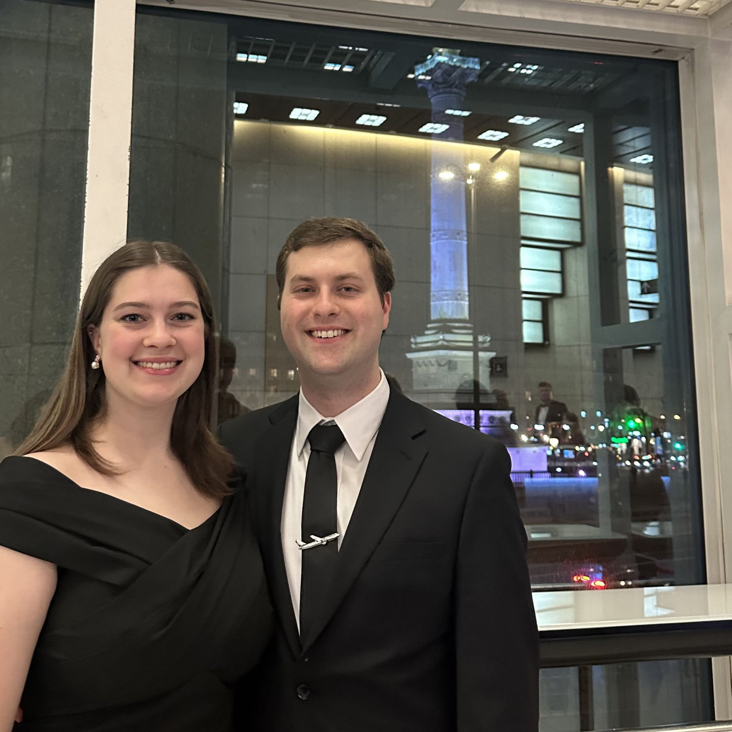 Dressed up for the opera in Paris on New Year's Eve.