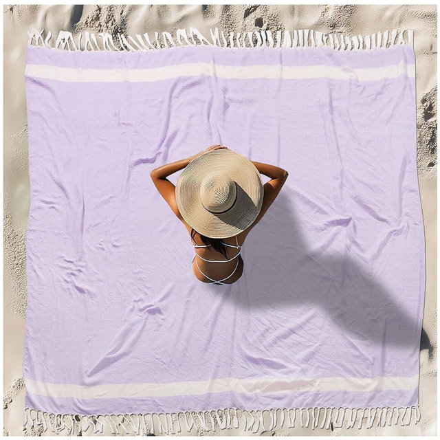 Vikumond Oversized Turkish Beach Towel Blanket XXL Cotton Sandproof Towels Boho Woven Extra Large Big Sand Free Giant Throw Blankets Huge Quilt XL Picnic Camping Necessities Cloud for Adult Gifts