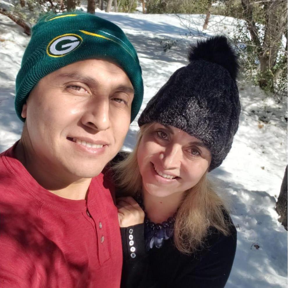 Our first New Years together: The year the Rose Parade (2020) was cancelled we played in the snow in Idyllwild, Ca