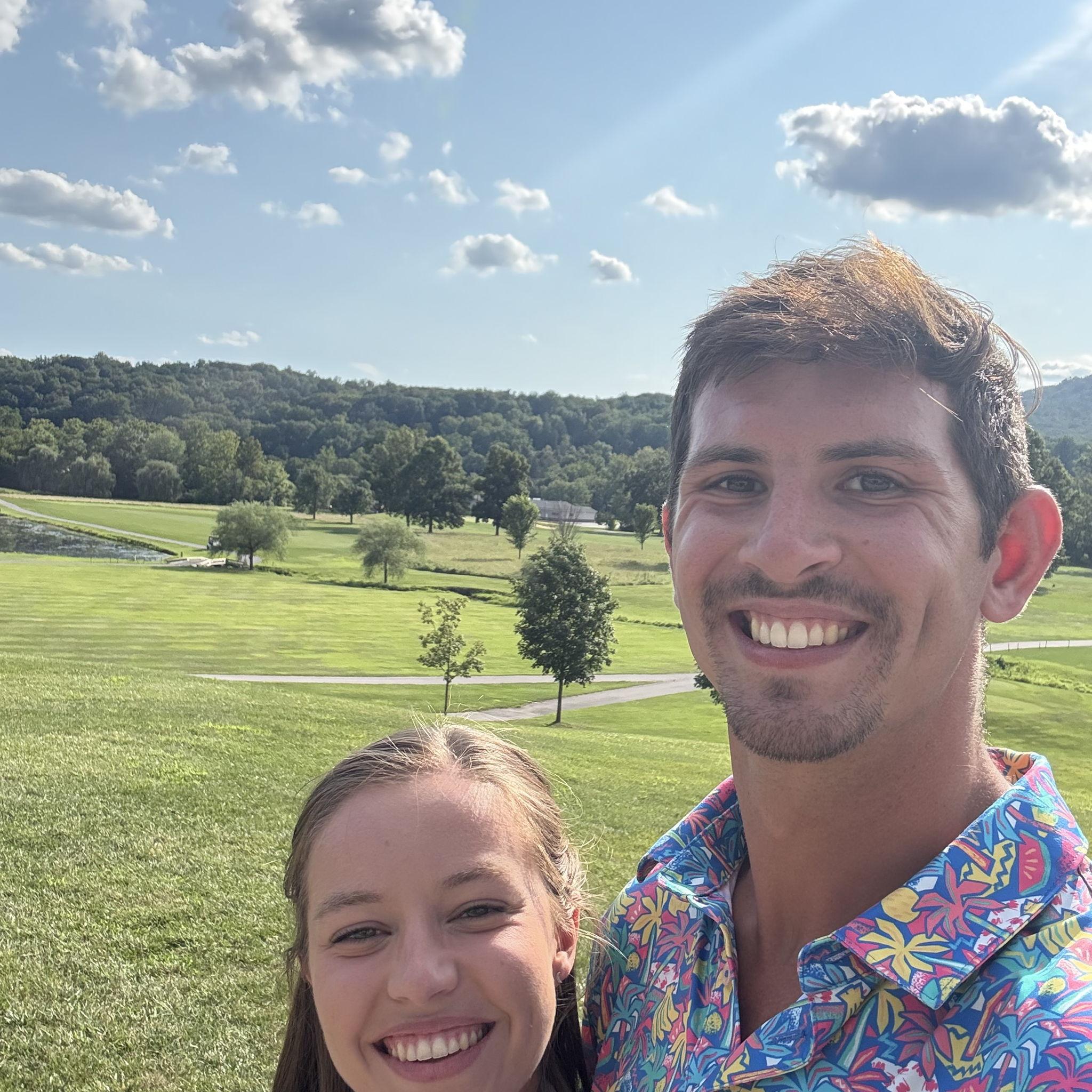 Out on the golf course!