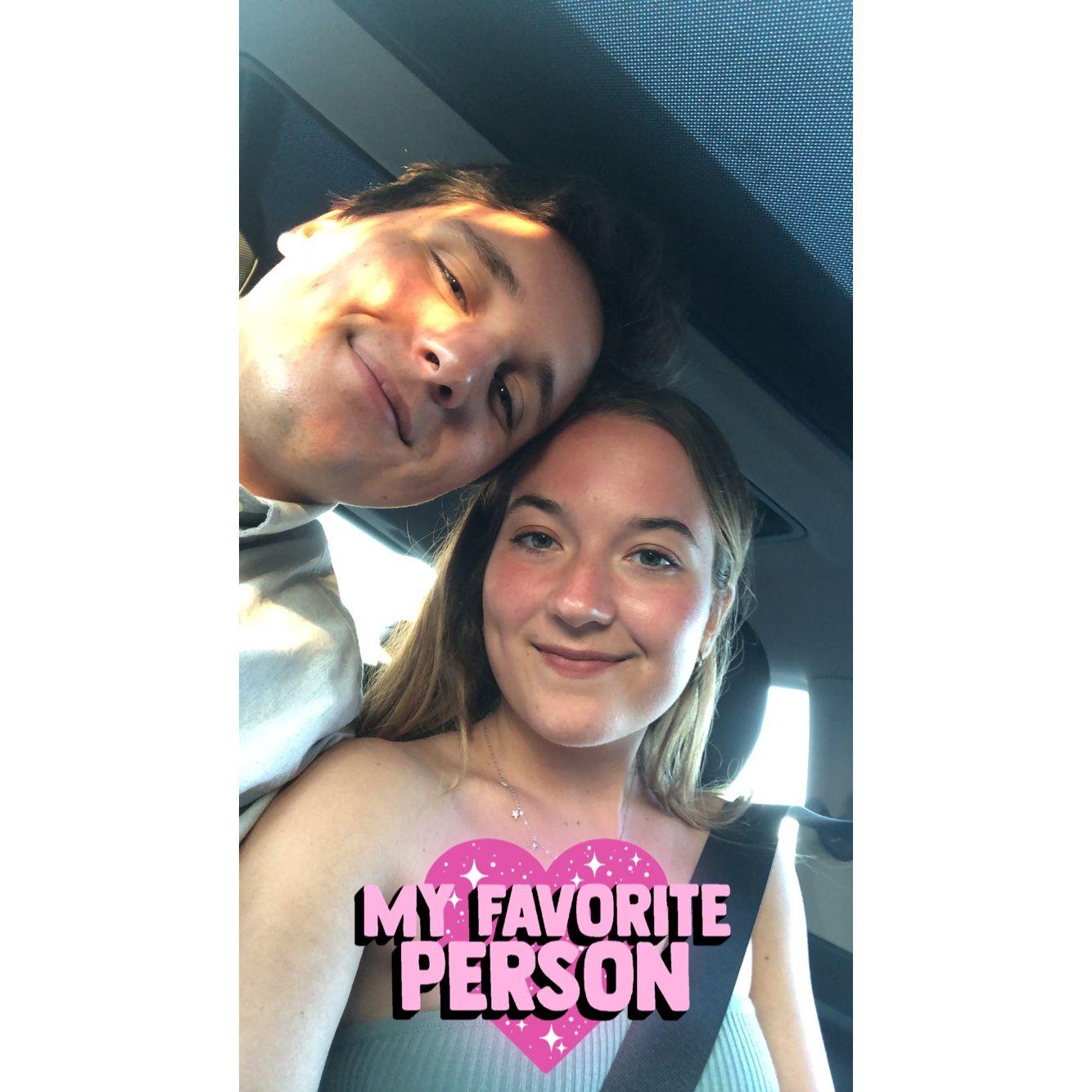 Date night car selfie