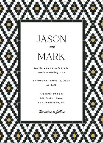 Metropol Portrait | Black | Zola Wedding Invitations