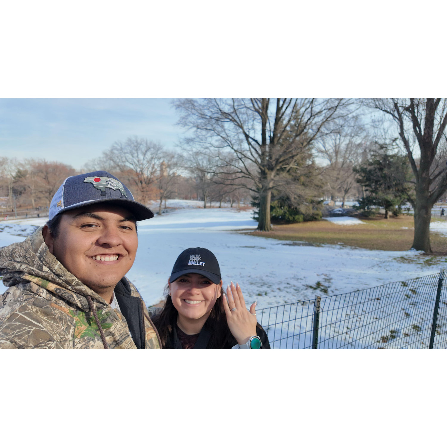 December 27, 2024 - They continued the celebration of their engagement in a snowy Central Park.
