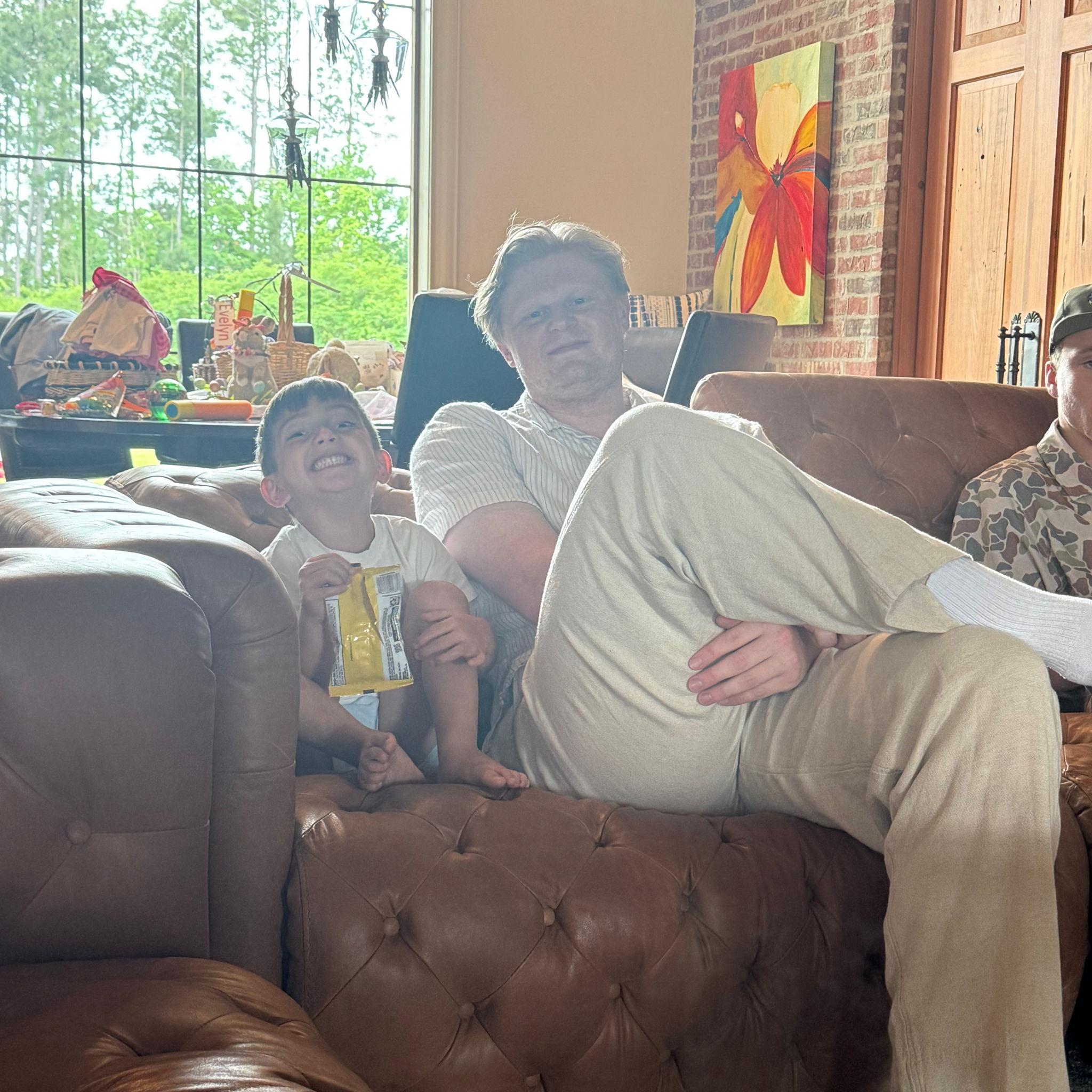 April 2025: Dallas' first easter in Lake Charles with Anna's family