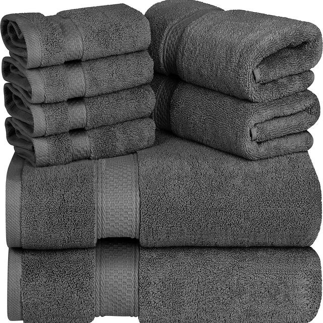 Utopia Towels - Premium Towel Set, Grey - 2 Bath Towels, 2 Hand Towels, and 4 Washcloths - 700 GSM 100% Premium Ring Spun Cotton Highly Absorbent Towels for Bathroom, Shower Towel, (8 Pieces)