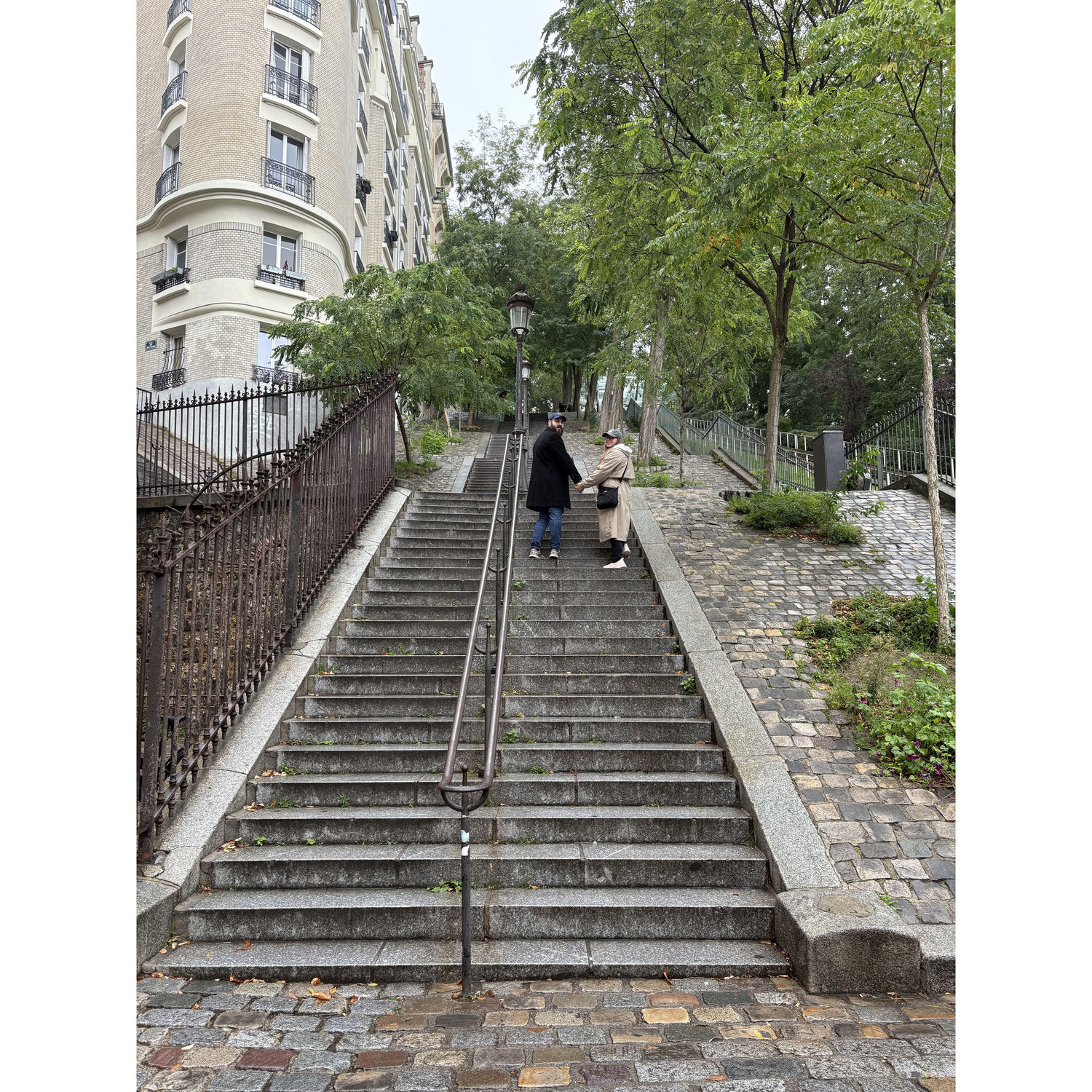 Heading up the stairs to Sacre-Cur