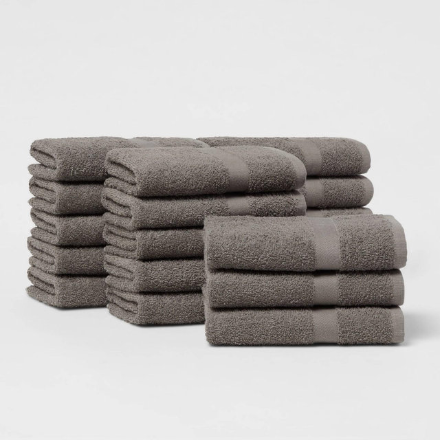 18pk Hand Towel Bundle Dark Gray - Room Essentials™
