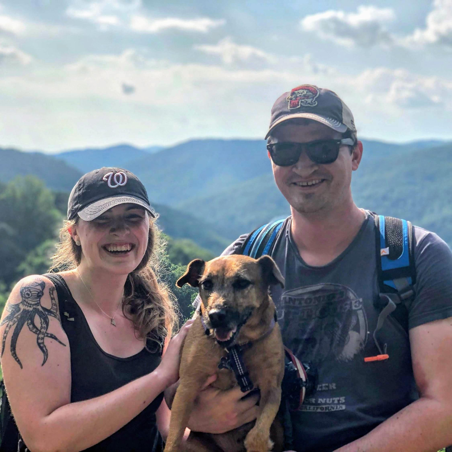 On a hike in the western part of Virginia on 4th of July weekend 2020. Asha was exhausted!