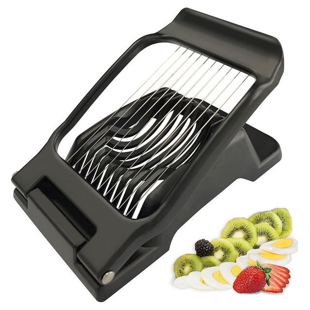 Egg Slicer for Hard Boiled Eggs Heavy Duty, Egg Cutter for Soft Fruit Food Mushroom Black