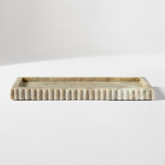 Fluted Marble Bath Accessories, Tank Tray, O/S, Marble Toronto