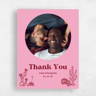 Pink Boho Wedding Thank You - Avondale Photo