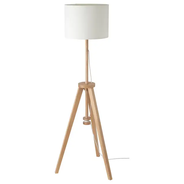 LAUTERSFloor lamp with LED bulb, ash, white