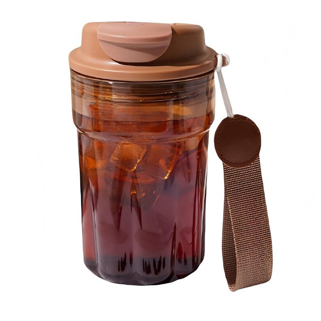 HOORMED 16oz Trendy Reusable Portable Tumbler - BPA Free, Leak - Proof, Lightweight & Easy to Carry,Ideal for On - the - Go Sipping (Brown)