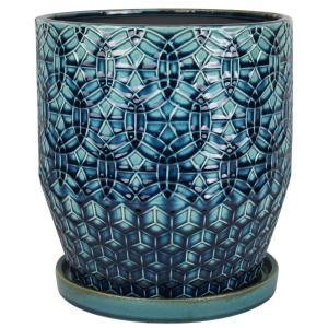 10 in. Dia. Ceramic Rivage Planter