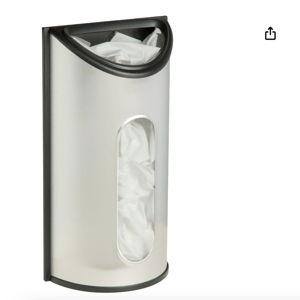 Honey-Can-Do Stainless Steel Plastic Bag Saver & Trash Bag Dispenser, Wall-Mounted Plastic Bag Organizer for Kitchen, Pantry, Garage, Durable Stainless Steel Storage for Grocery Bags and Space-Saving