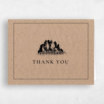 Brown Rustic Wedding Thank You - Griffith Stamp