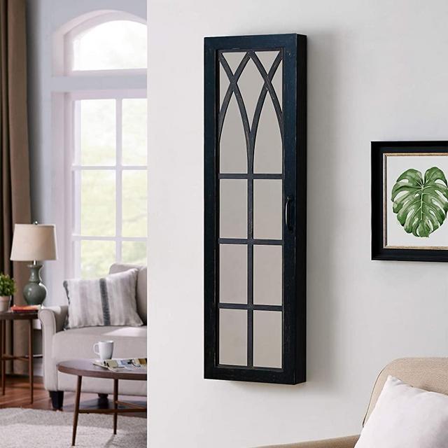 FirsTime & Co. Black Arch Jewelry Armoire, 47" H x 14" W x 3.5" D