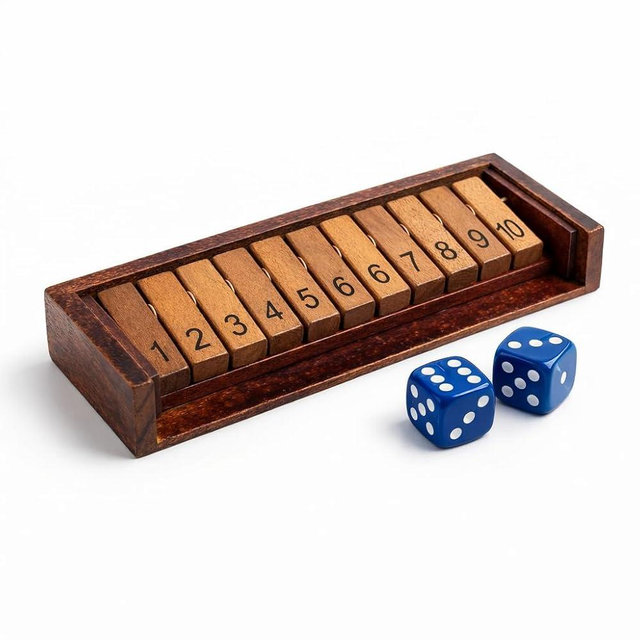 MoodLife Shut The Box Expansion Pack, Wooden Number Tray with 2 Dice, Individual Player Add-on to Increase Group Size to 5, 6+, Portable Math Learning Tool & Game Accessory (1-Pack)