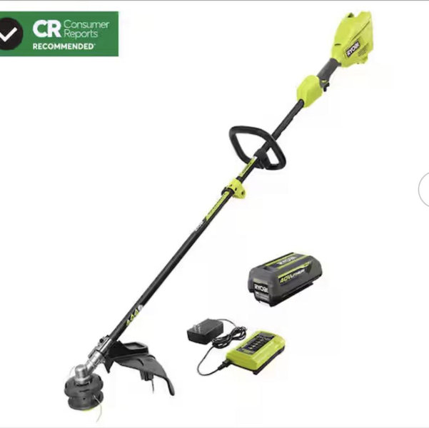 RYOBI 40V 15 in. Expand-It Cordless Battery Attachment Capable String Trimmer with 4.0 Ah Battery and Charger RY40ST01K