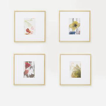 Gallery Frame, Polished Brass, Set Of 4, 12"x12"