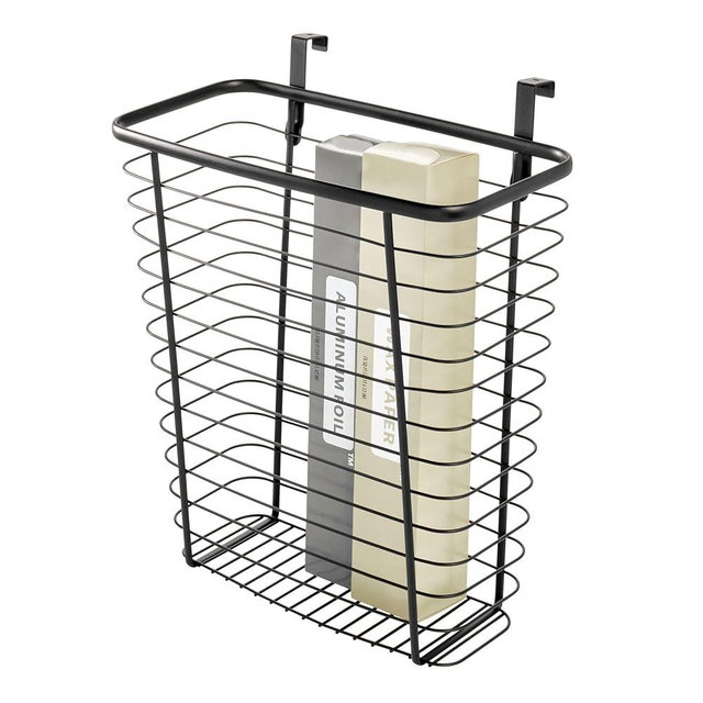 iDesign Metal Over-the-Cabinet Basket for Kitchen Storage - Matte Black