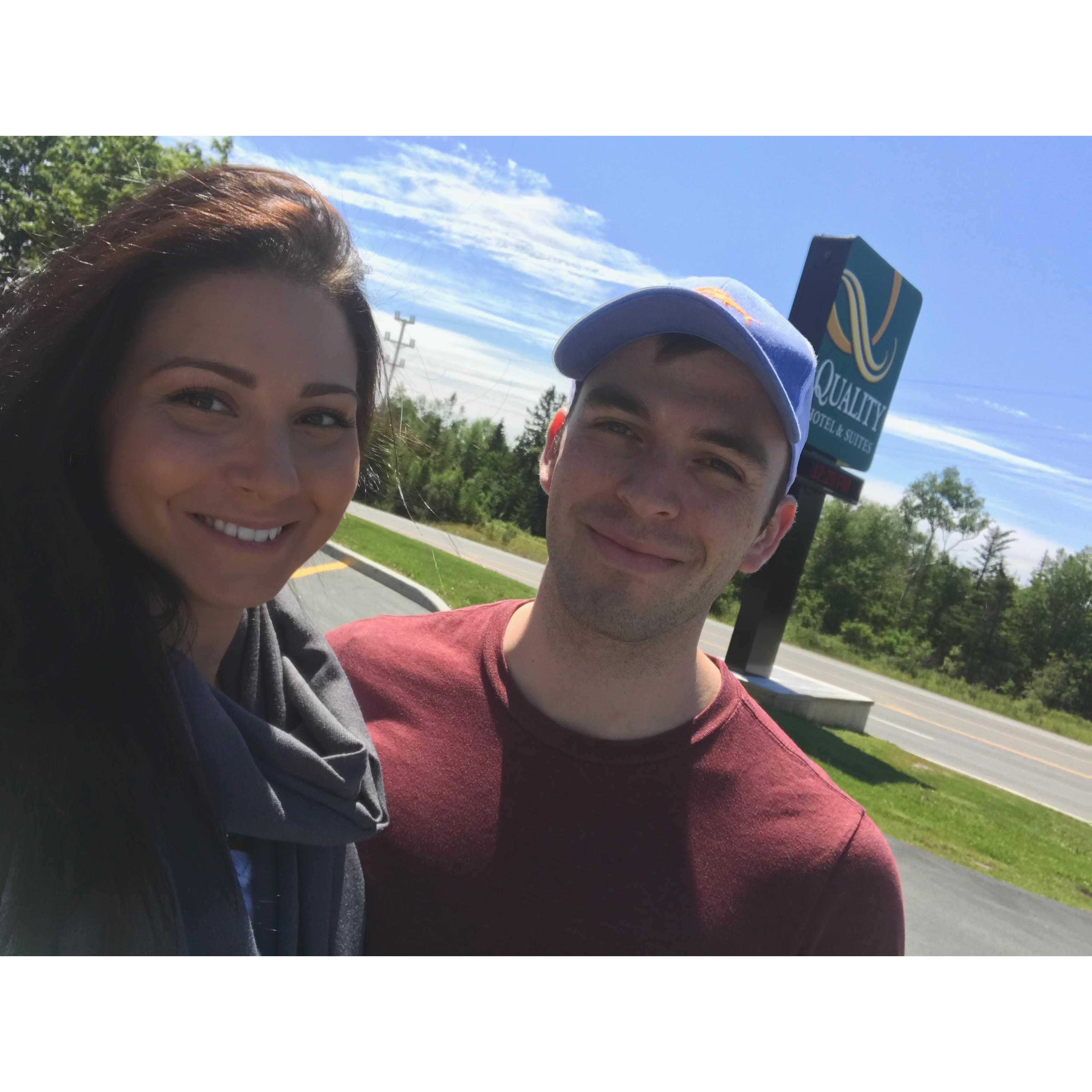 First trip together had a >40 hour emergency landing in Gander, Canada. Still made the best of it :)