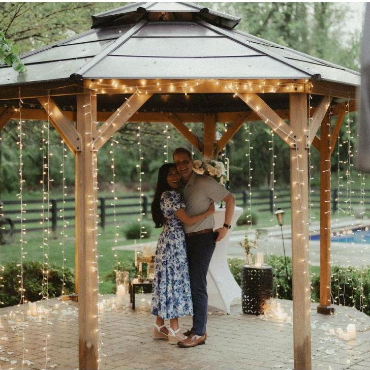Our engagement! The perfect set up and execution by Maddie and Patti (and Tim- look at that perfectly mowed grass!).