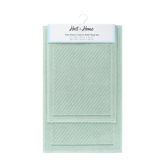 Host & Home Cotton 2-Piece Bath Rug Set 17x24/20x32 Silt Green