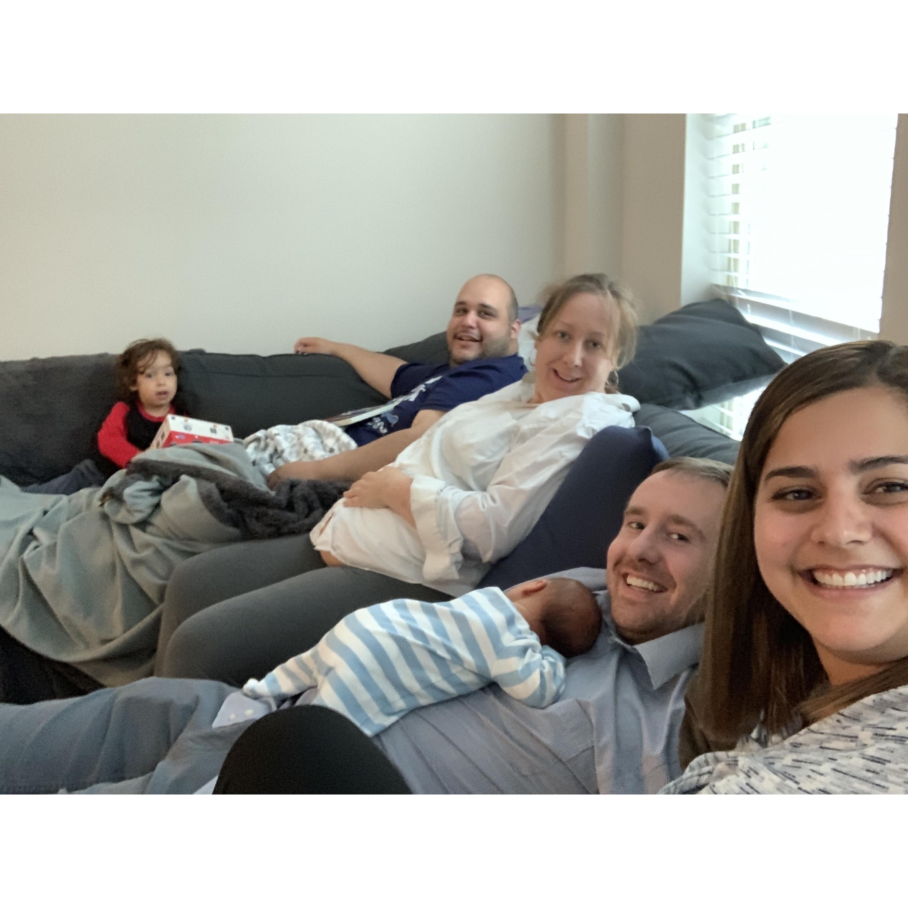 Meeting baby Oliver! Ann and Danny's 2nd child, Virginia, Spring 2019