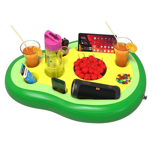 DIVEBLAST: Avocado Floating Drink Holder for Pools, Hot Tub Accessories for Adults, Drink Floaties | Floating Tray for Pool, Floating Bar for Pools, Pool Drink Holder Floats | Hot Tub Drink Holder