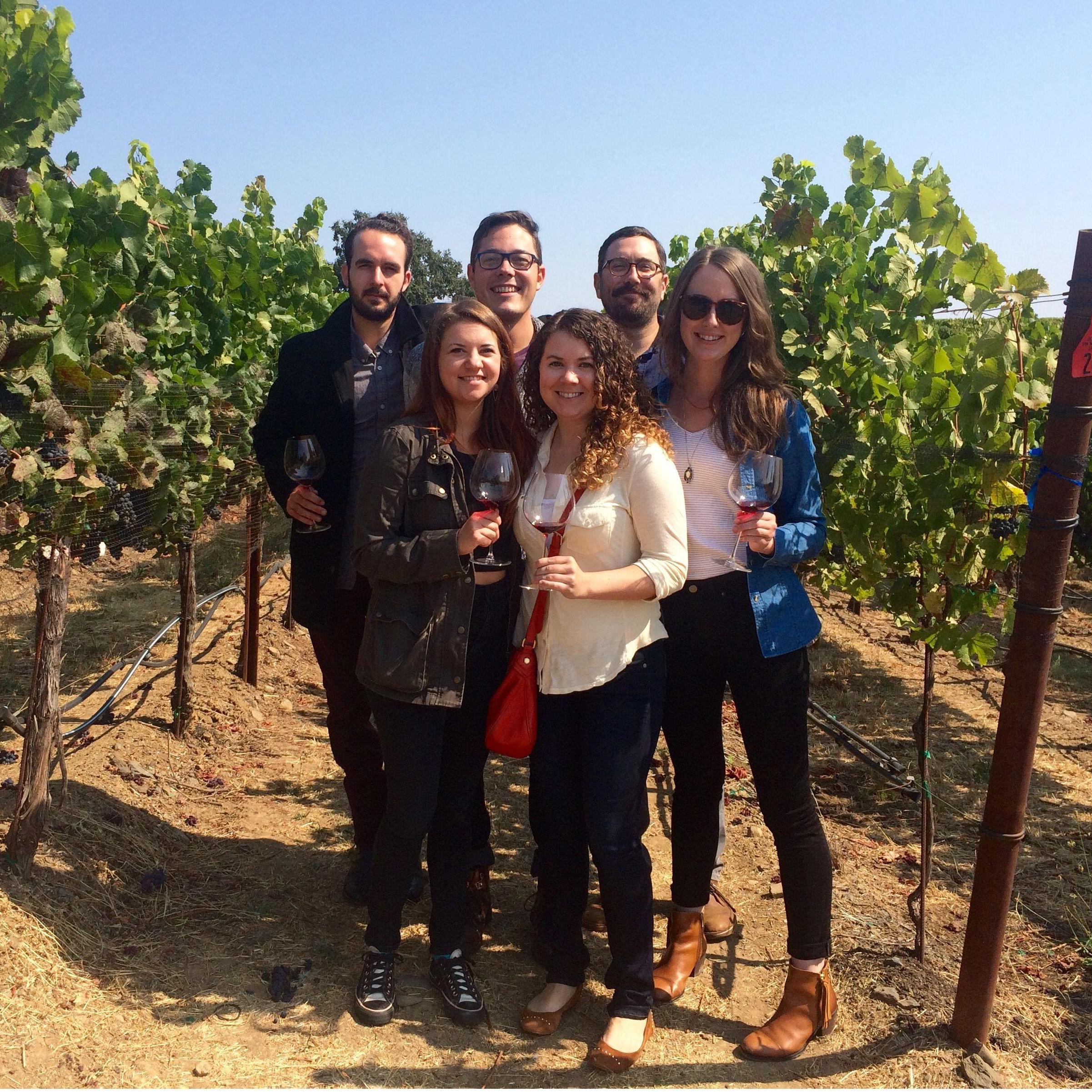 First time hanging out. We had a fun day with our fellow interns visiting wineries in the area.