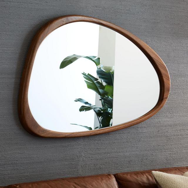 Mid Century Asymmetrical Wall Mirror, Acorn, UPS